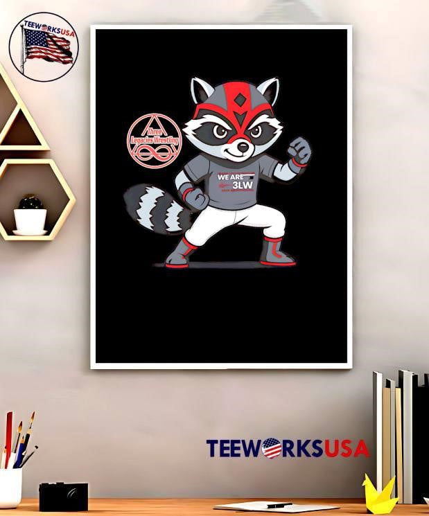 Ricky Raccoon three legacies wrestling - Adult & Kids T-Shirts, Sweatshirts & Hoodies apparel design preview 5