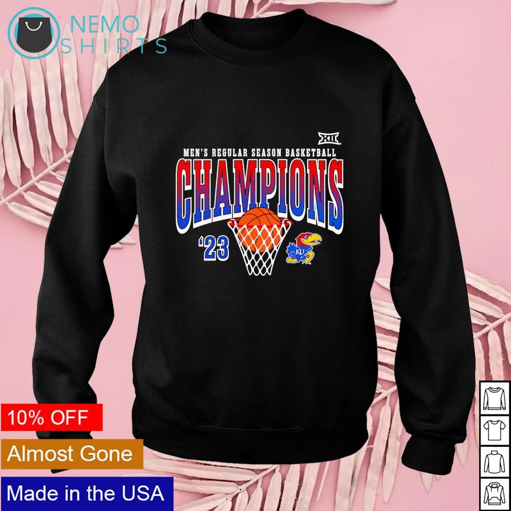 Kansas Jayhawks 2023 Big 12 men's basketball regular - Adult & Kids T-Shirts, Sweatshirts & Hoodies apparel design preview 3