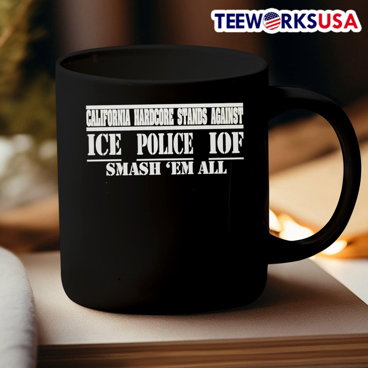 California hardcore stands against ice police IOF - Adult & Kids T-Shirts, Sweatshirts & Hoodies apparel design preview 3
