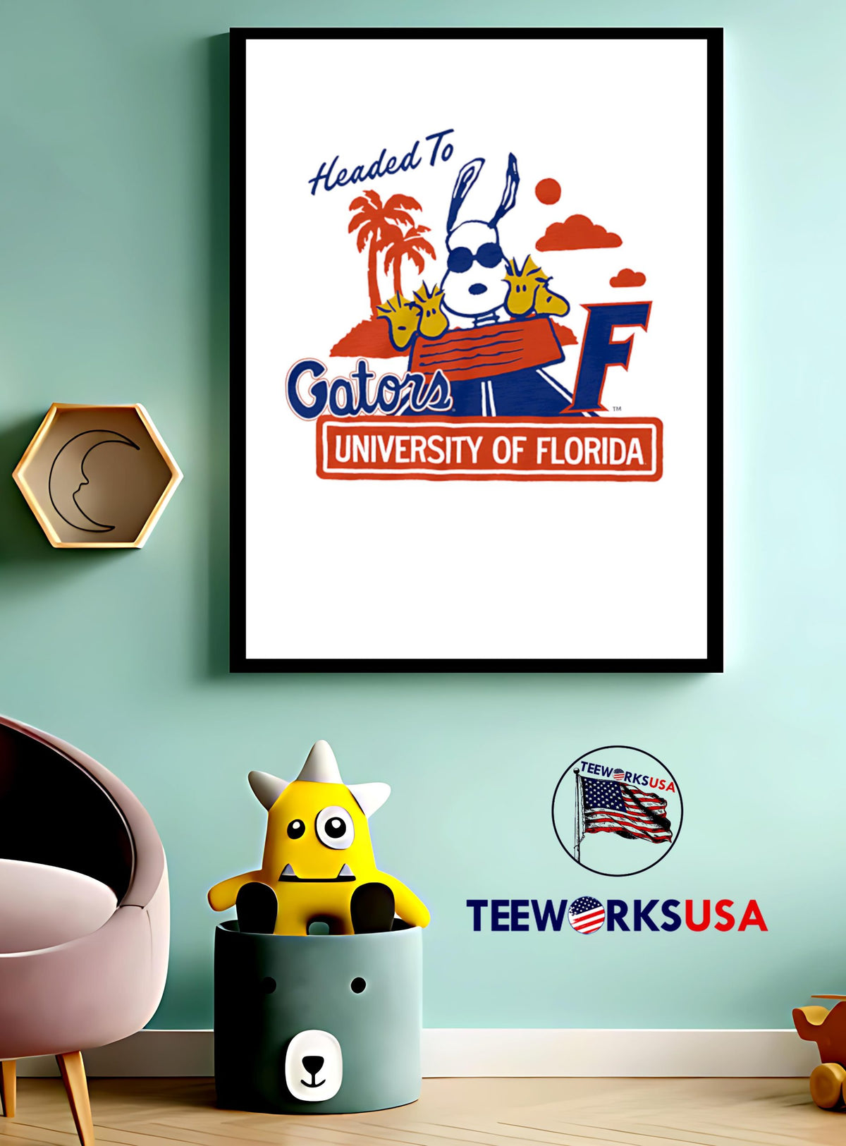 Peanuts x Florida Headed To UF - Adult & Kids T-Shirts, Sweatshirts & Hoodies apparel design preview 3