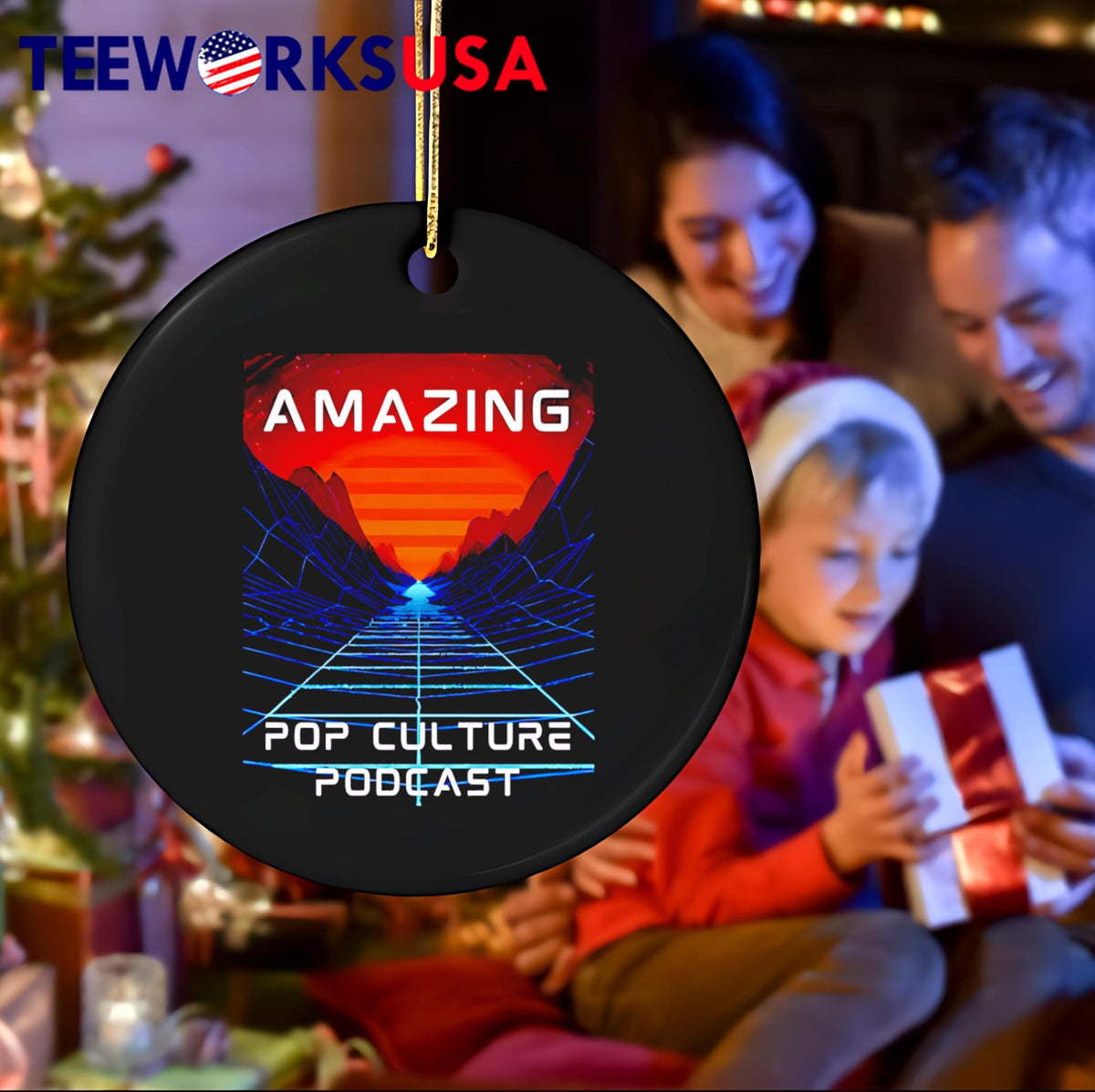 Amazing Pop Culture Podcast Synthwave - Adult & Kids T-Shirts, Sweatshirts & Hoodies apparel design preview 4