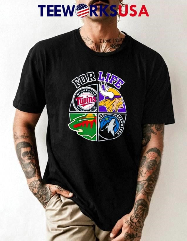 For Life Minnesota Twins Vikings Timberwolves Wild - Adult & Kids T-Shirts, Sweatshirts & Hoodies apparel design preview 1