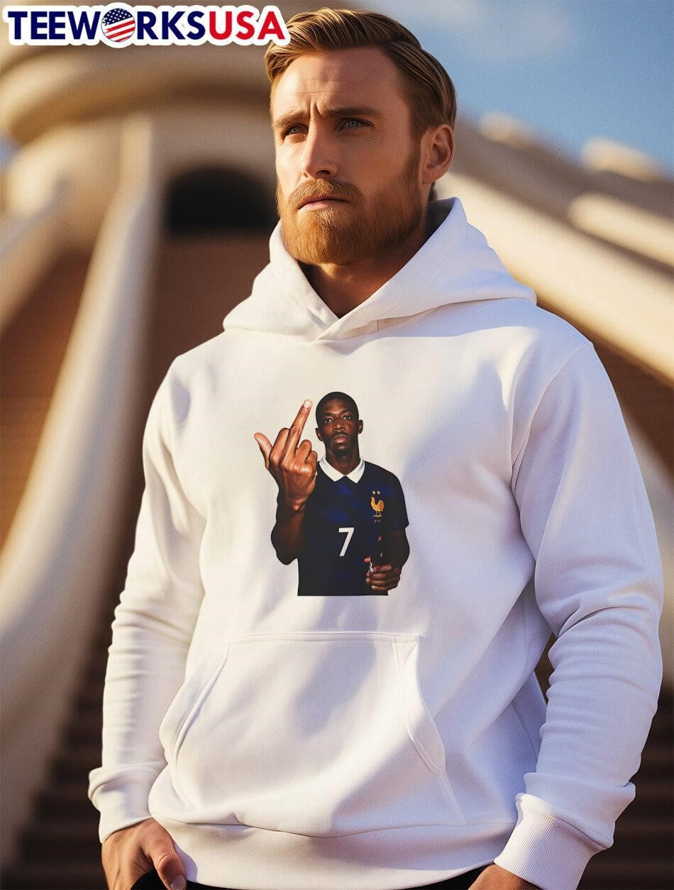 Ousmane Dembélé Middle Finger Gesture FFF 7 - Adult & Kids T-Shirts, Sweatshirts & Hoodies apparel design preview 2