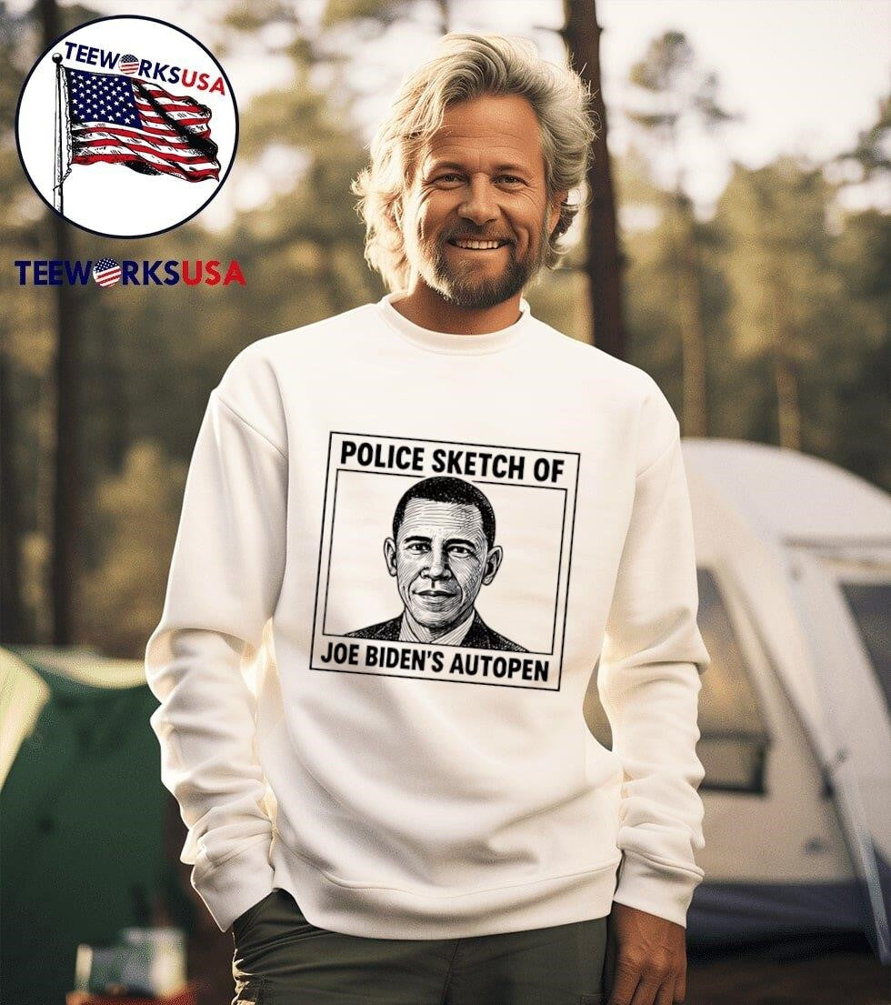 Police Sketch Of Joe Biden's Autopen - Adult & Kids T-Shirts, Sweatshirts & Hoodies apparel design preview 3