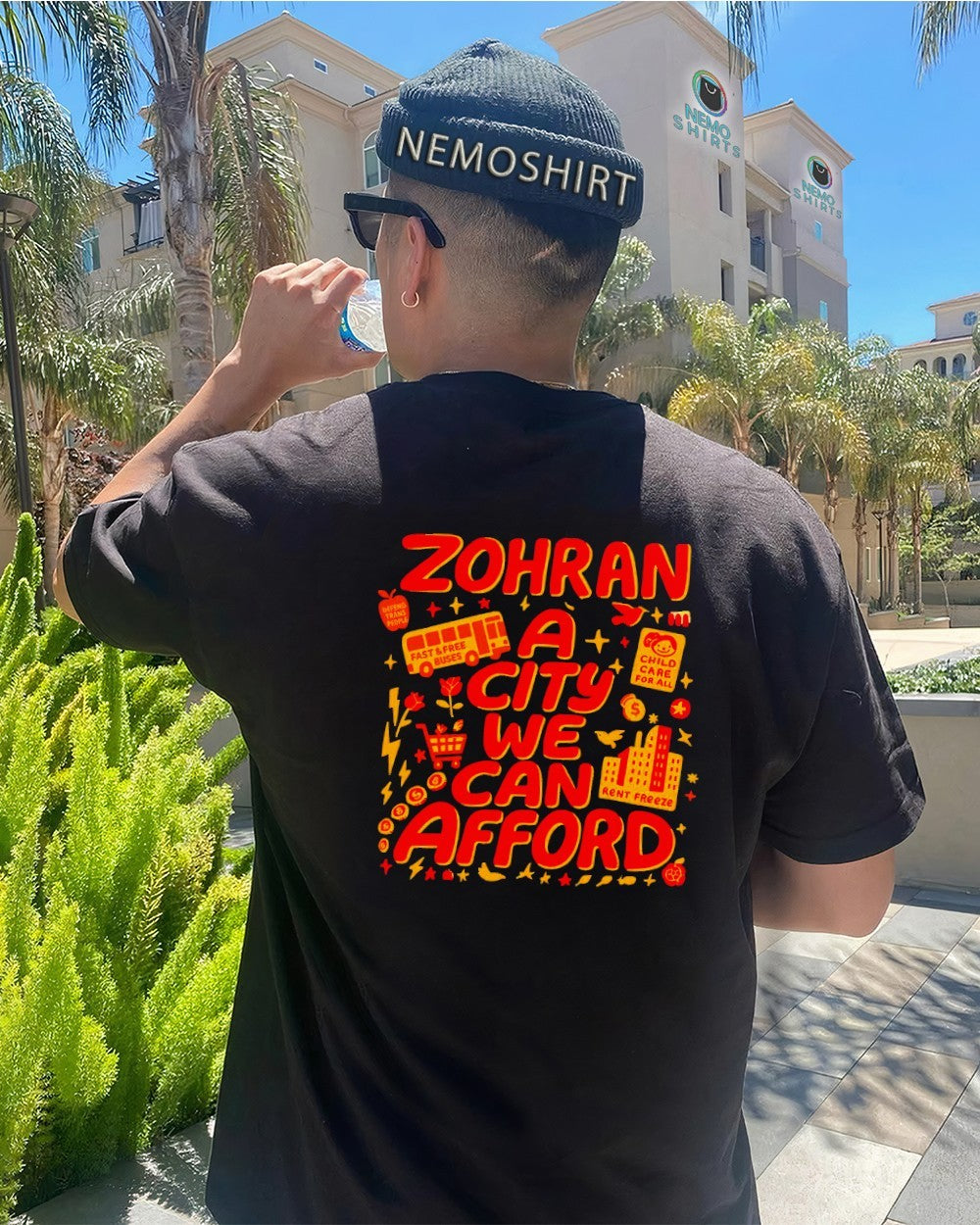 Zohran Mamdani a city we can afford - Adult & Kids T-Shirts, Sweatshirts & Hoodies apparel design preview 4