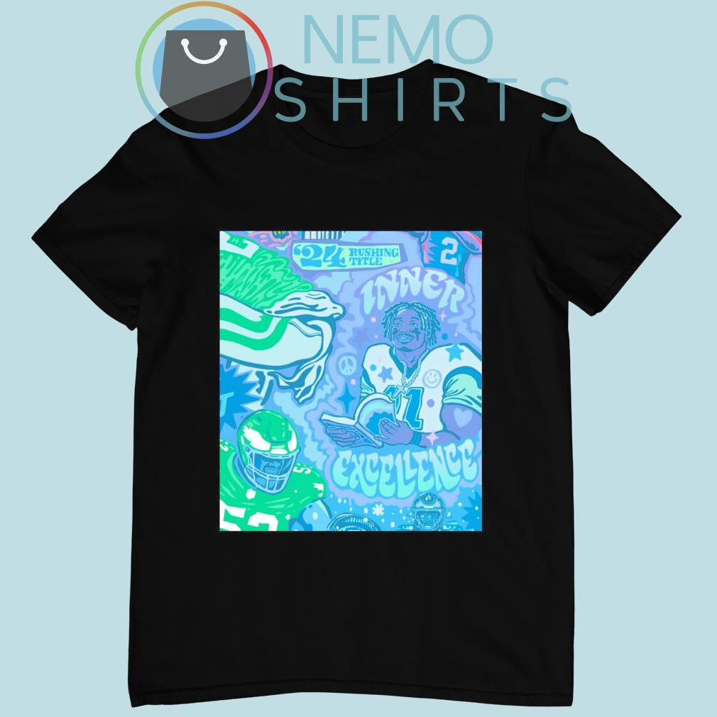 Philadelphia Eagles 2024 rushing title inner - Adult & Kids T-Shirts, Sweatshirts & Hoodies apparel design preview 1