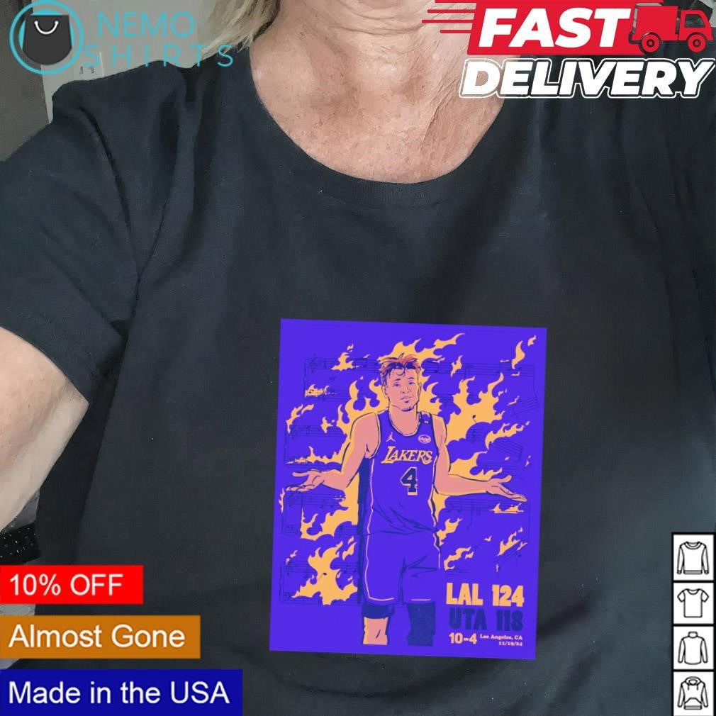 Dalton Knecht Los Angeles Lakers against Jazz LAL 124 - Adult & Kids T-Shirts, Sweatshirts & Hoodies apparel design preview 2