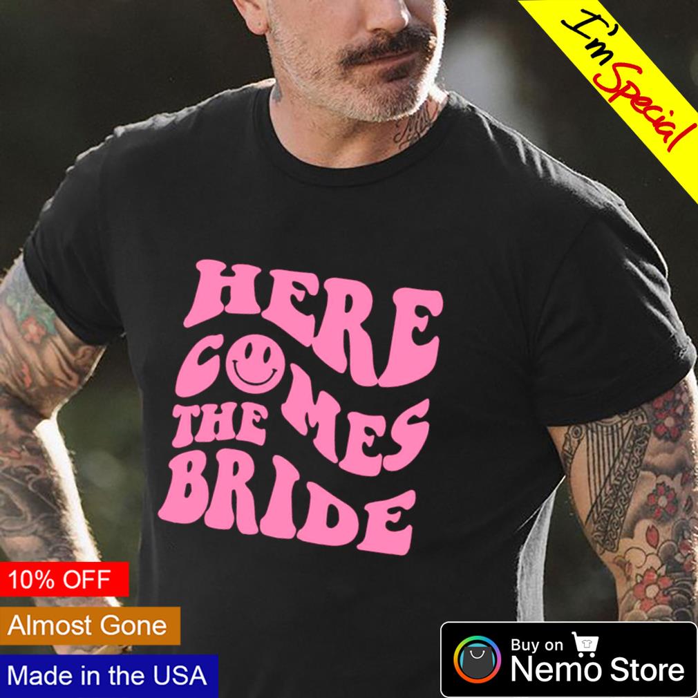 Here comes the bride retro smiley face - Adult & Kids T-Shirts, Sweatshirts & Hoodies apparel design preview 4