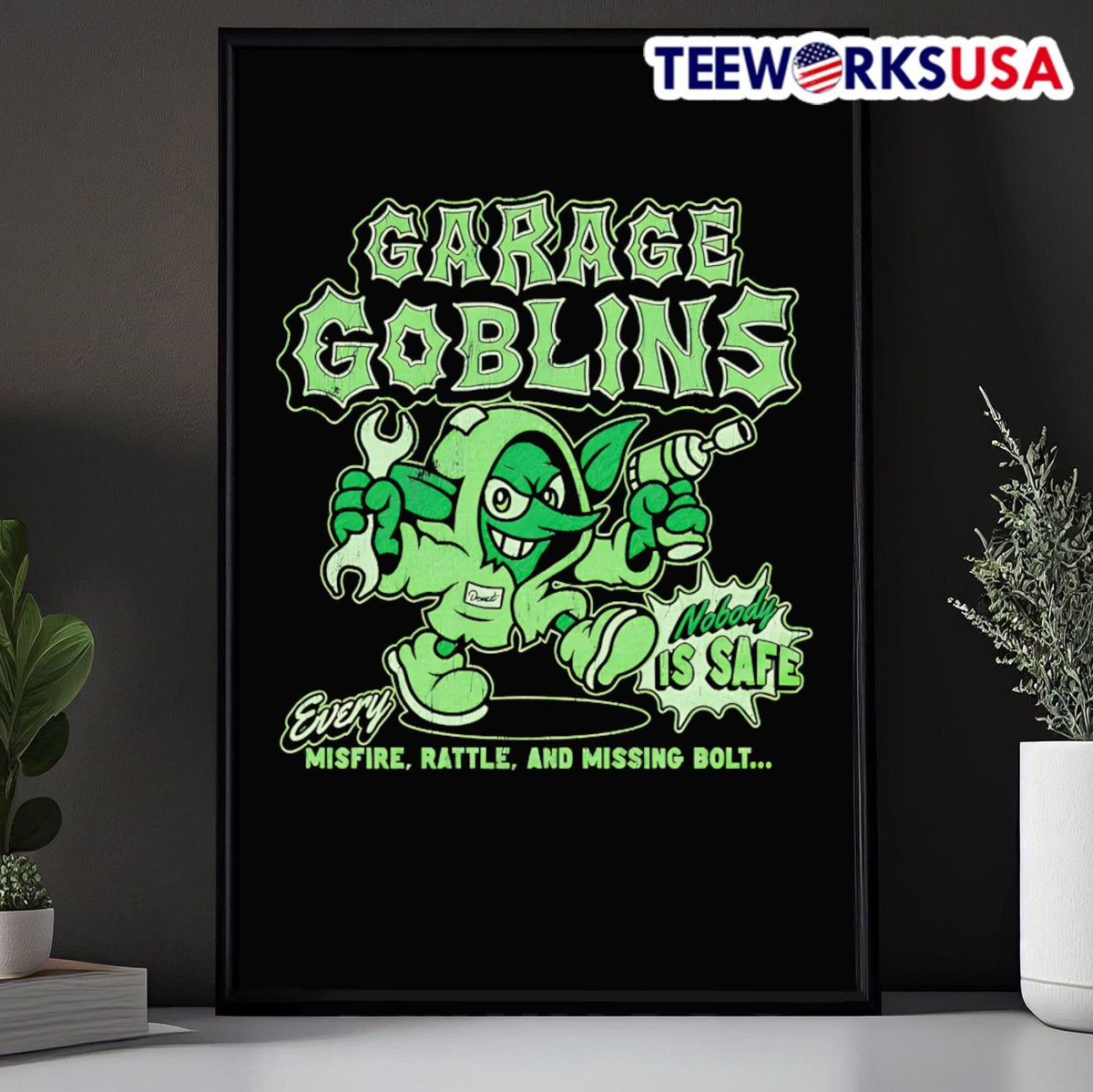 Garage Goblins nobody is safe - Adult & Kids T-Shirts, Sweatshirts & Hoodies apparel design preview 5