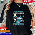 God first family second then Philadelphia Eagles - Adult & Kids T-Shirts, Sweatshirts & Hoodies apparel design preview 1