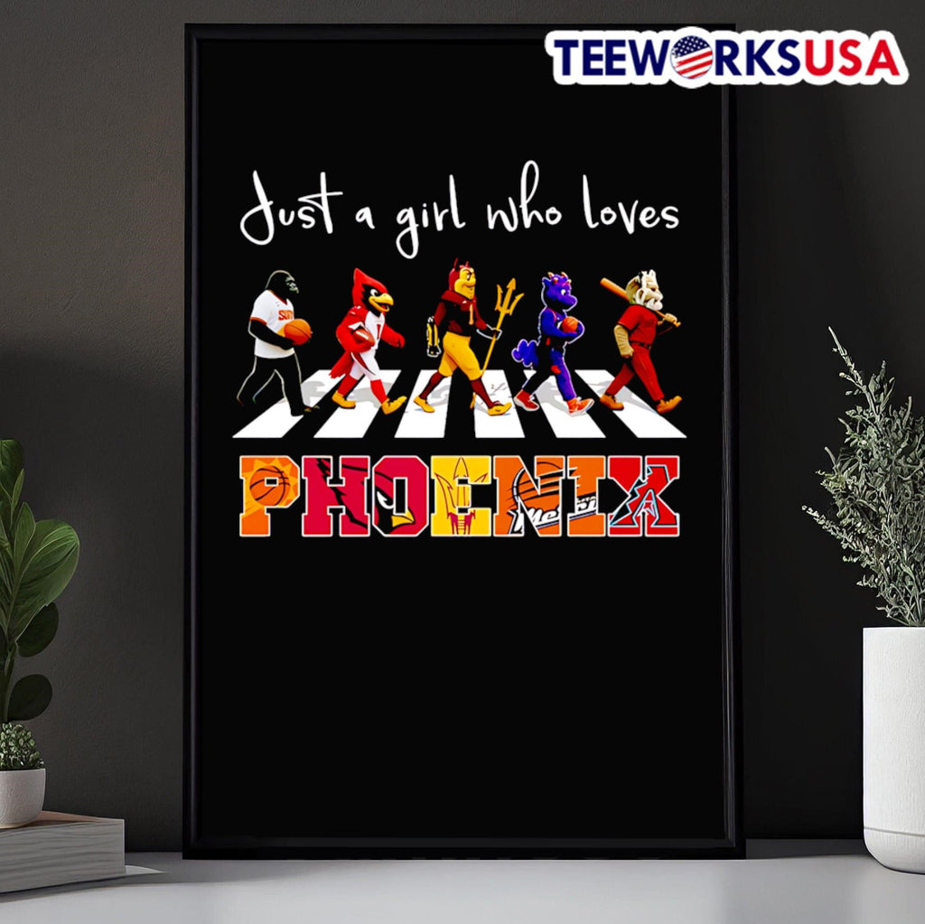 Just a girl who loves Phoenix sports mascot - Adult & Kids T-Shirts, Sweatshirts & Hoodies apparel design preview 5