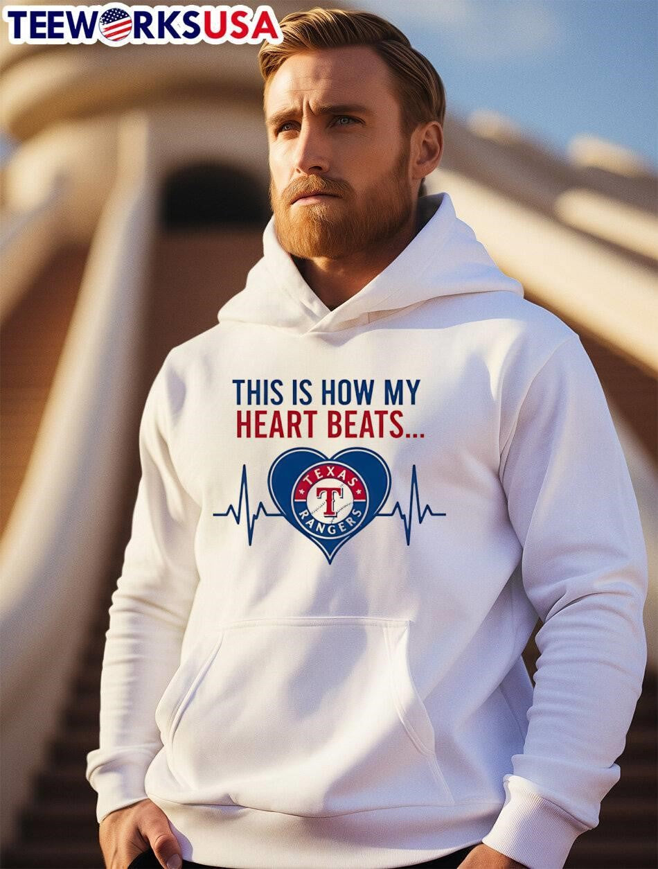 This is How My Heart Beats Texas Rangers - Adult & Kids T-Shirts, Sweatshirts & Hoodies apparel design preview 2