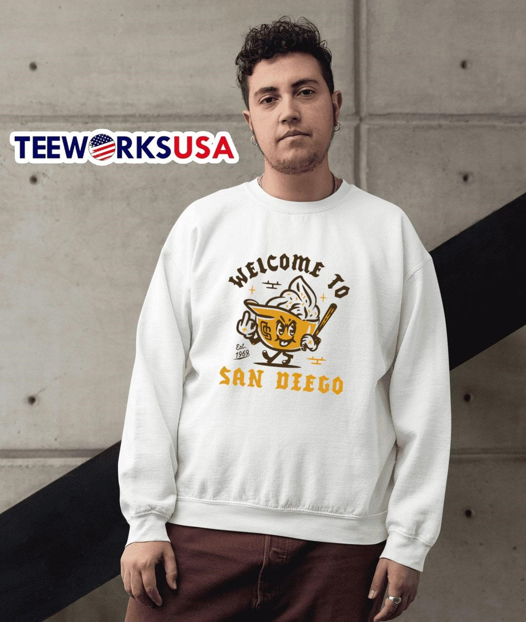 Welcome San Diego Padres Est 1969 Baseball cream - Adult & Kids T-Shirts, Sweatshirts & Hoodies apparel design preview 3