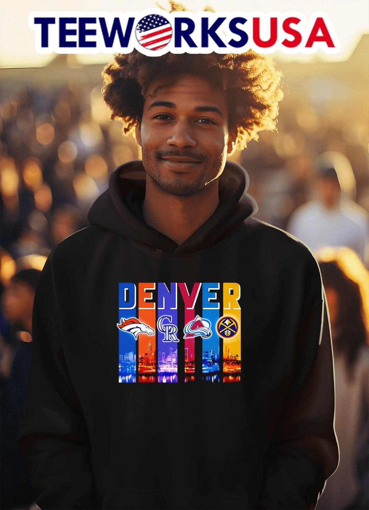 Skyline Denver sports Broncos Rockies Avalanche and - Adult & Kids T-Shirts, Sweatshirts & Hoodies apparel design preview 2