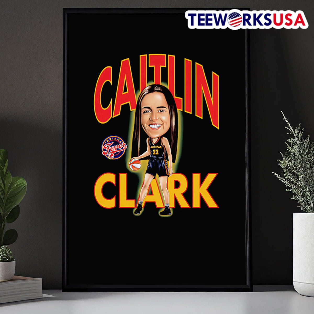 Playa Society Caitlin Clark caricature - Adult & Kids T-Shirts, Sweatshirts & Hoodies apparel design preview 5