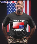 Donald Trump I will not comply American flag - Adult & Kids T-Shirts, Sweatshirts & Hoodies apparel design preview 1