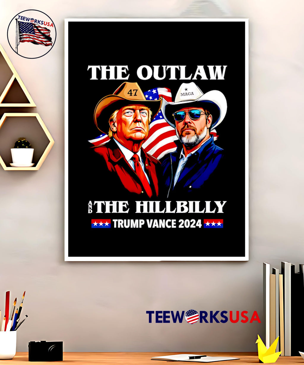 The Outlaw and Hillbilly Trump Vance 2024 47 mag - Adult & Kids T-Shirts, Sweatshirts & Hoodies apparel design preview 5