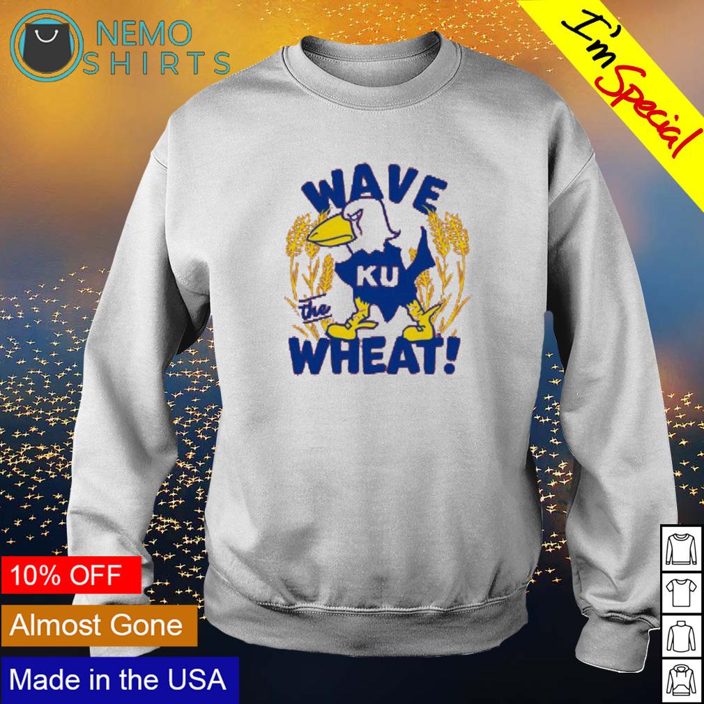 Wave the Wheat vintage Jayhawk mascot - Adult & Kids T-Shirts, Sweatshirts & Hoodies apparel design preview 4