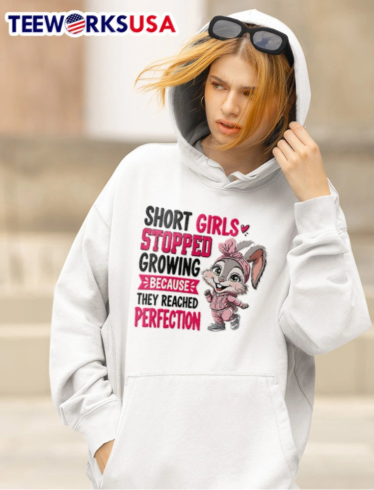 Short girls stopped growing because they reached - Adult & Kids T-Shirts, Sweatshirts & Hoodies apparel design preview 5