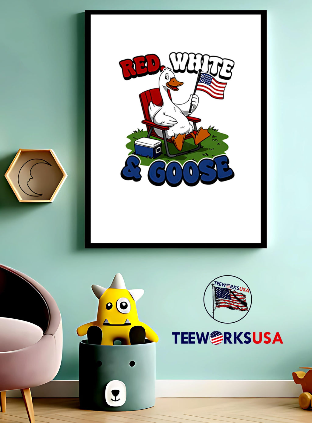 Red White Goose duck - Adult & Kids T-Shirts, Sweatshirts & Hoodies apparel design preview 3