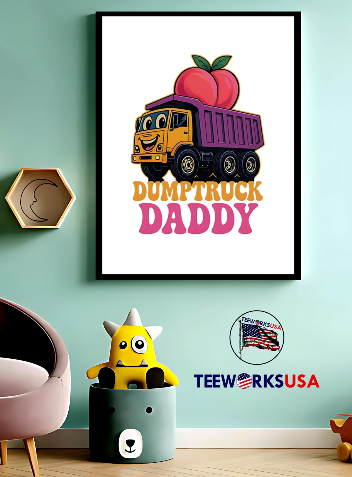 Dumptruck Daddy cute funny - Adult & Kids T-Shirts, Sweatshirts & Hoodies apparel design preview 3