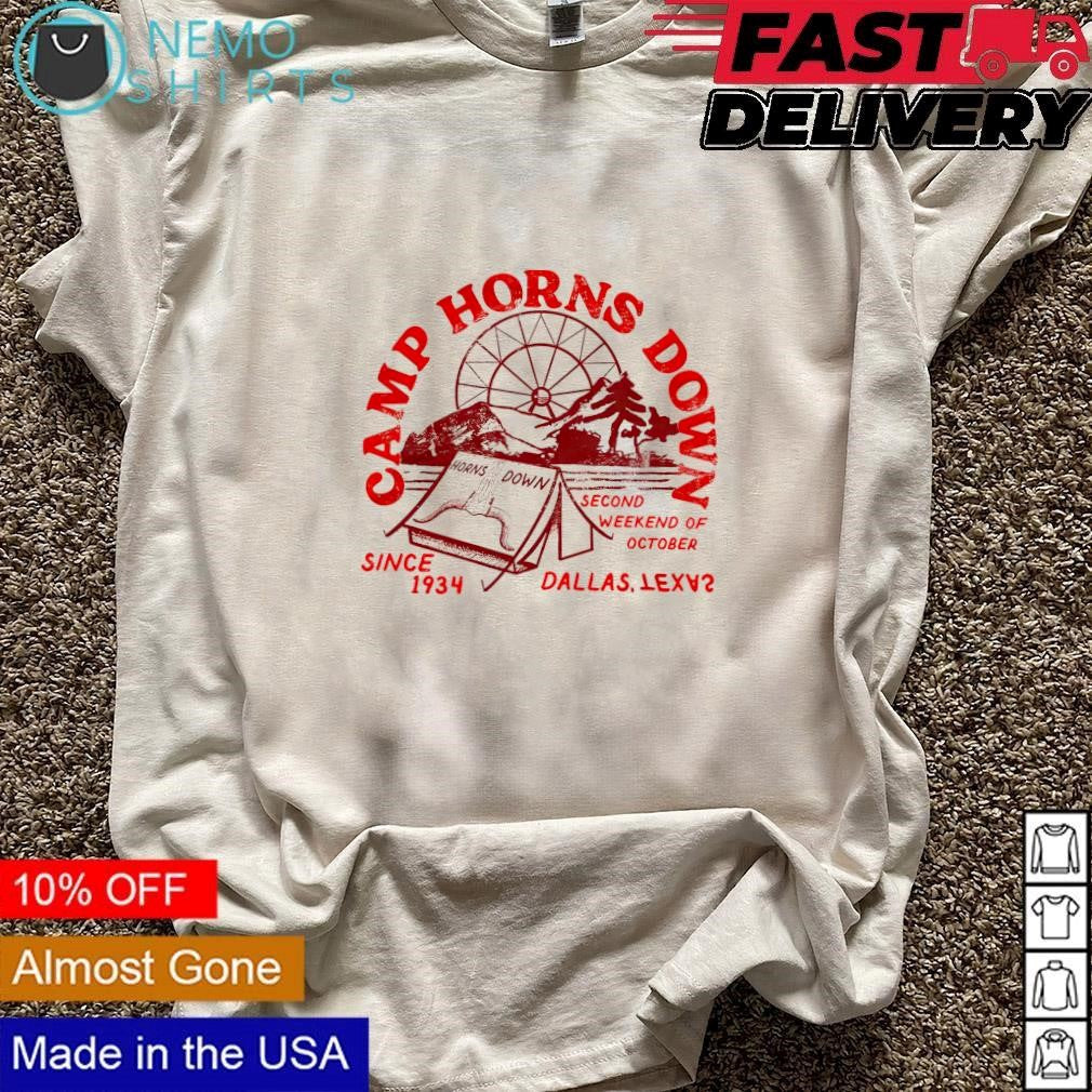 Camp Horns Down since 1934 second weekend of October - Adult & Kids T-Shirts, Sweatshirts & Hoodies apparel design preview 3