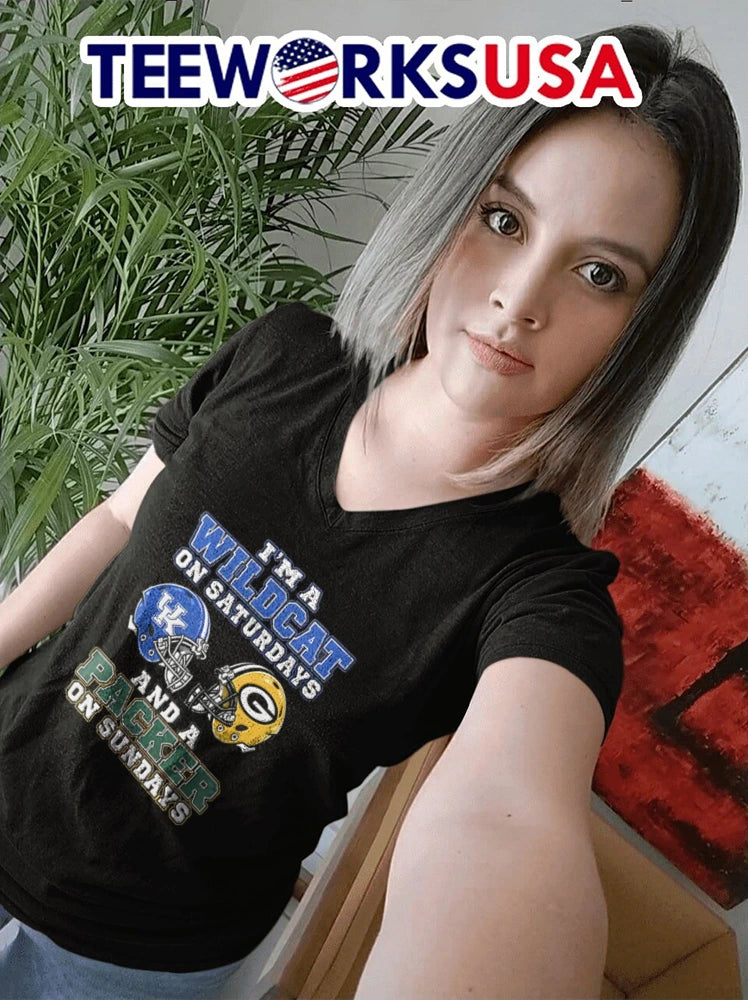 I Am A Wildcat On Saturdays And Packer Sundays - Adult & Kids T-Shirts, Sweatshirts & Hoodies apparel design preview 7