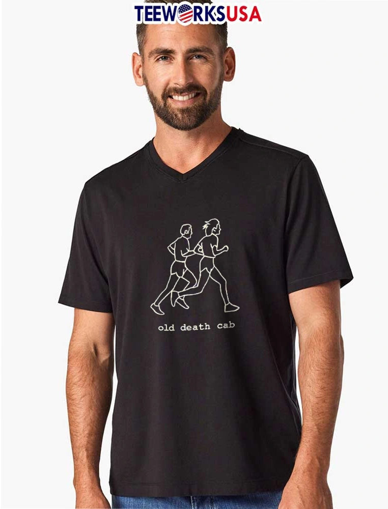 Old Death Cab Two Male And Female Joggers Running - Adult & Kids T-Shirts, Sweatshirts & Hoodies apparel design preview 8