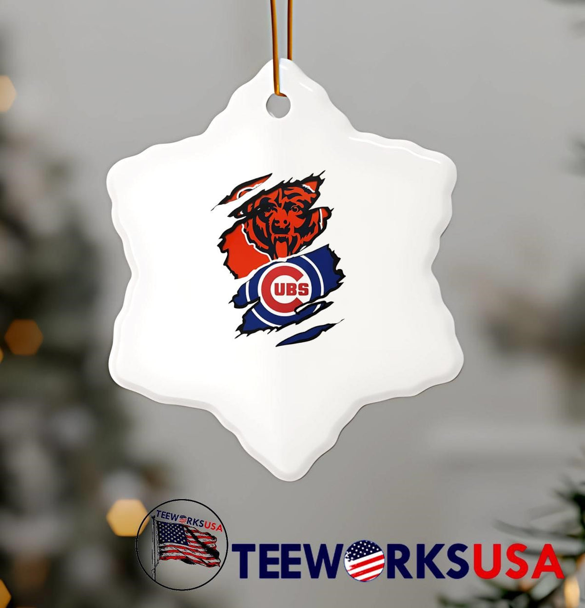 Chicago Bears and Cubs Ripped Torn Logo Print - Adult & Kids T-Shirts, Sweatshirts & Hoodies apparel design preview 5