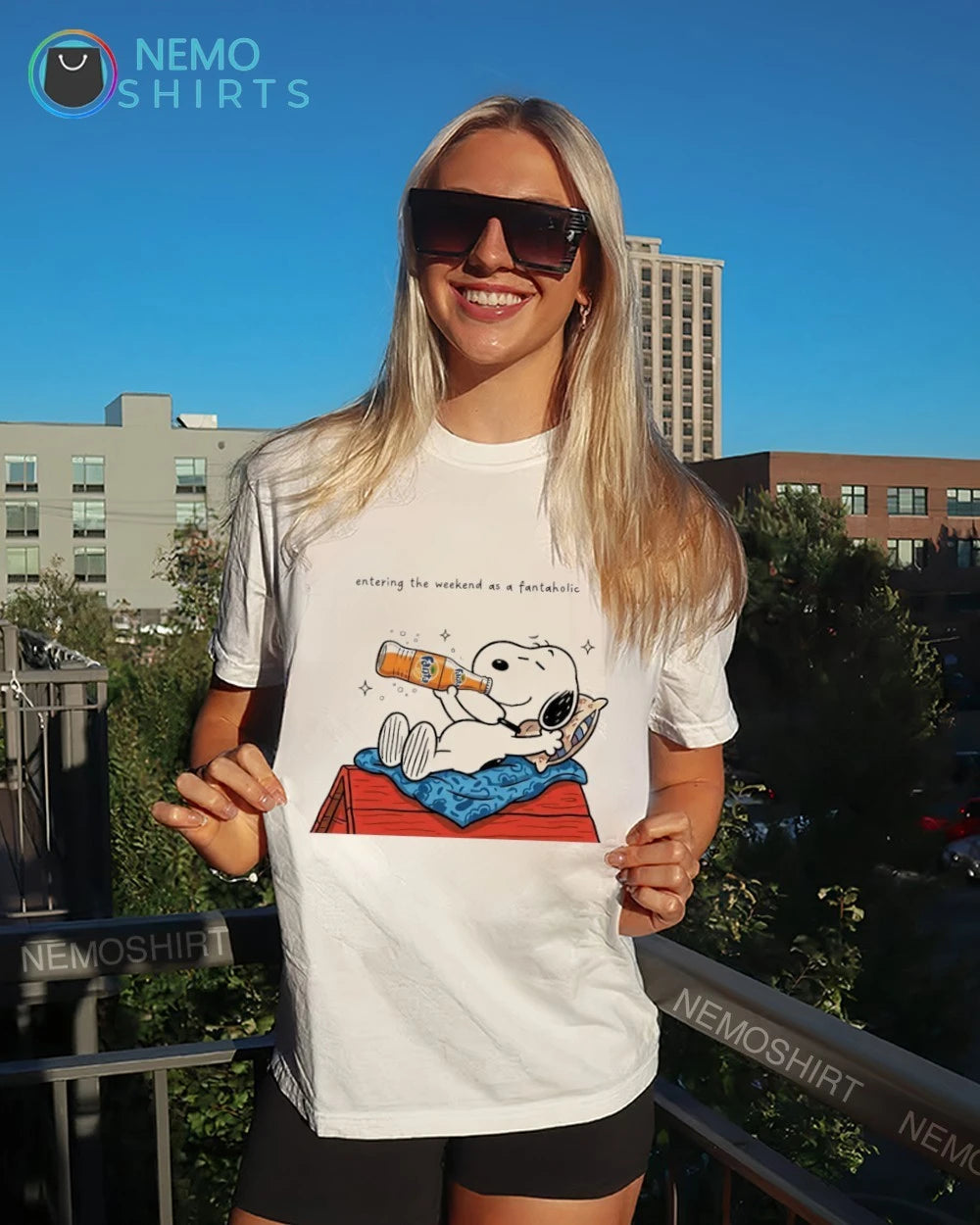 Snoopy Entering the Weekend as a Fantaholic - Adult & Kids T-Shirts, Sweatshirts & Hoodies apparel design preview 6
