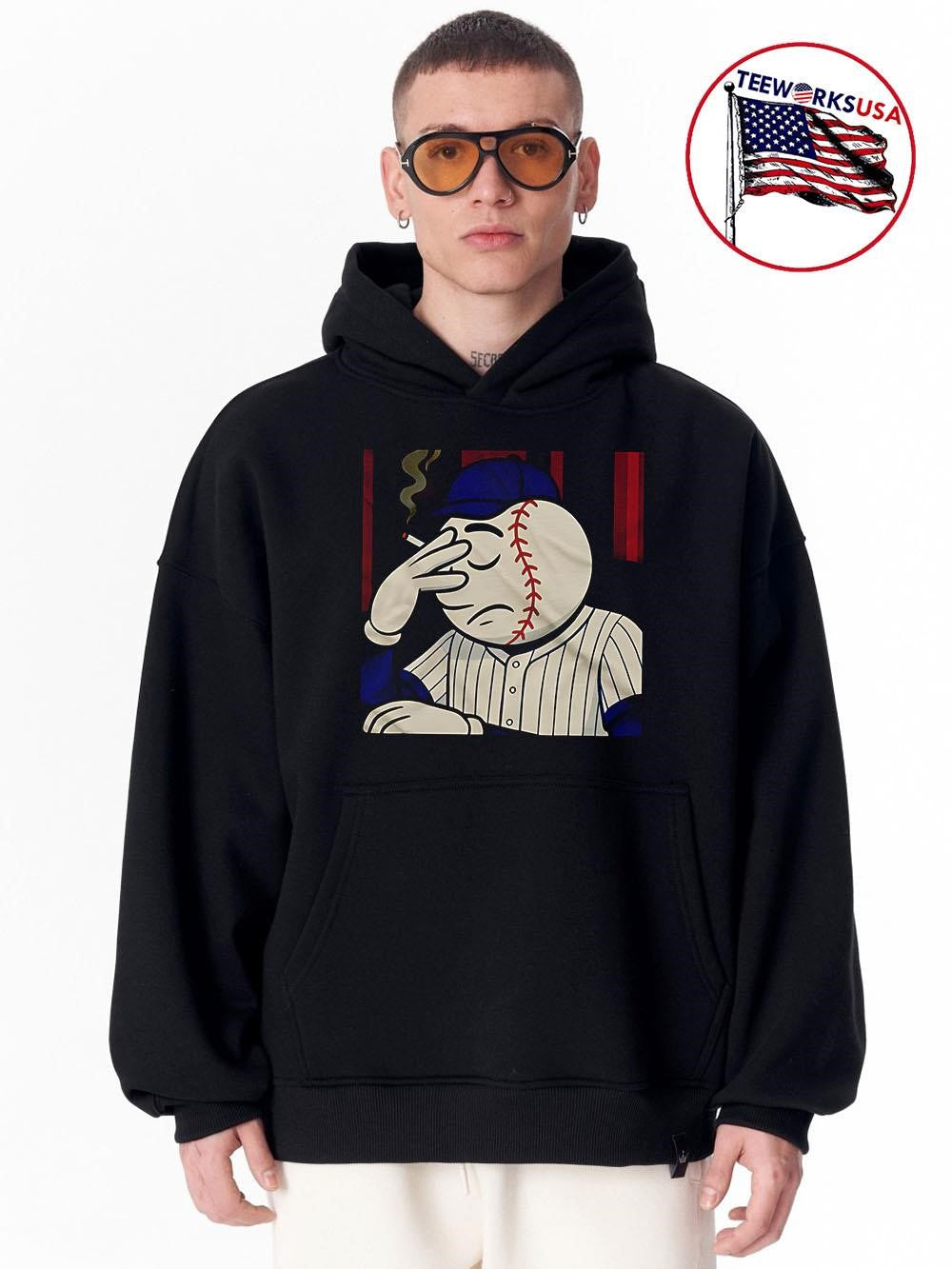 Mets Baseball Cigarette Smoker - Adult & Kids T-Shirts, Sweatshirts & Hoodies apparel design preview 2