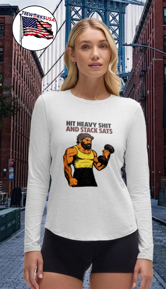 Hit Heavy Shit And Stack Sats Gym - Adult & Kids T-Shirts, Sweatshirts & Hoodies apparel design preview 4