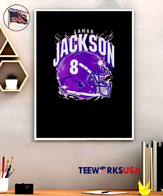 Lamar Jackson Football Helmet 8 Baltimore Ravens - Adult & Kids T-Shirts, Sweatshirts & Hoodies apparel design preview 5