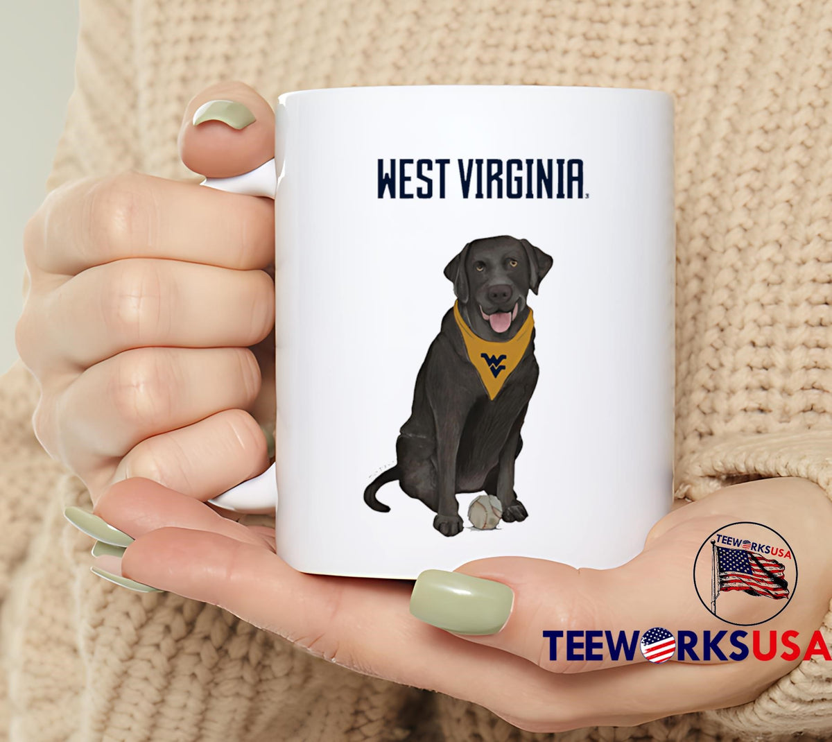 West Virginia Mountaineers Black Labrador Retriever - Adult & Kids T-Shirts, Sweatshirts & Hoodies apparel design preview 6