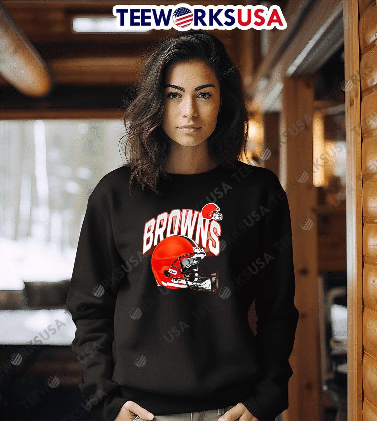 Cleveland Browns Helmet End Around Short Sleeve - Adult & Kids T-Shirts, Sweatshirts & Hoodies apparel design preview 6