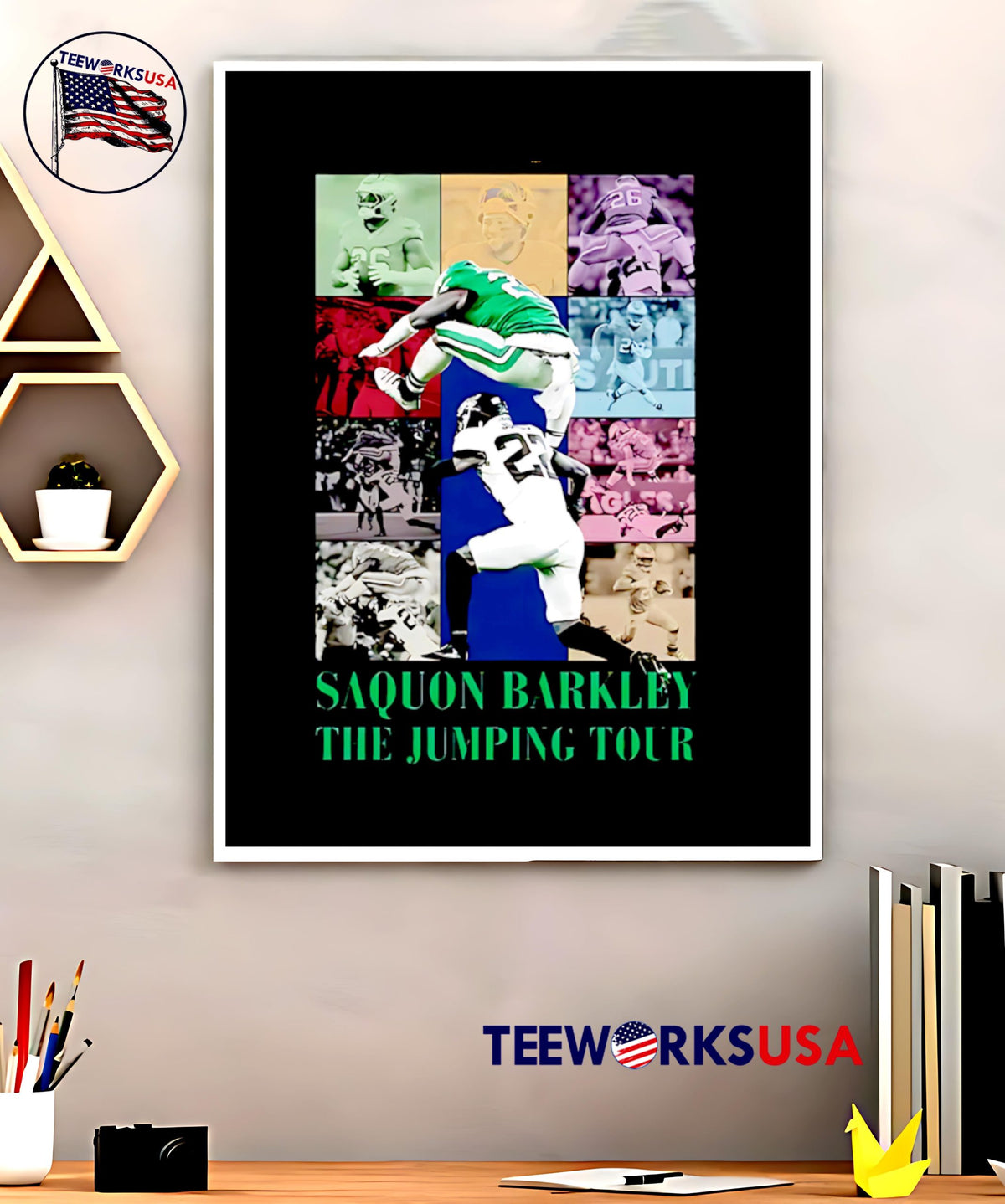 Saquon Barkley The Jumping Tour era - Adult & Kids T-Shirts, Sweatshirts & Hoodies apparel design preview 5