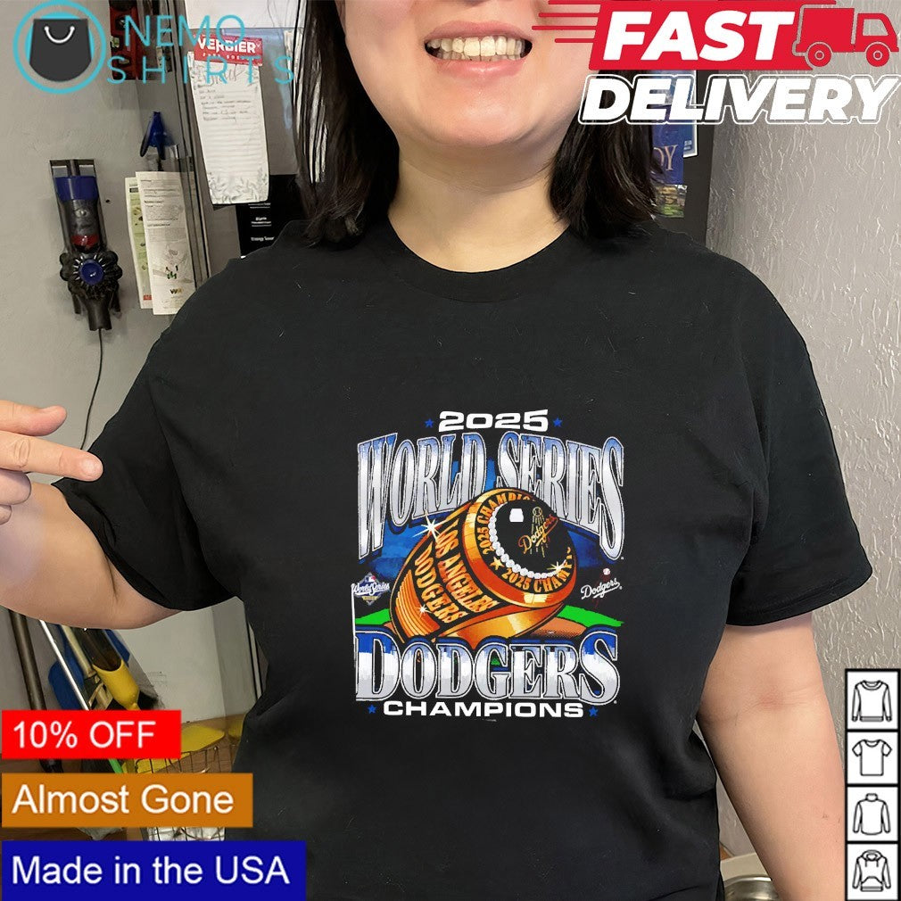 Los Angeles Dodgers 2025 World Series champions ring - Adult & Kids T-Shirts, Sweatshirts & Hoodies apparel design preview 3