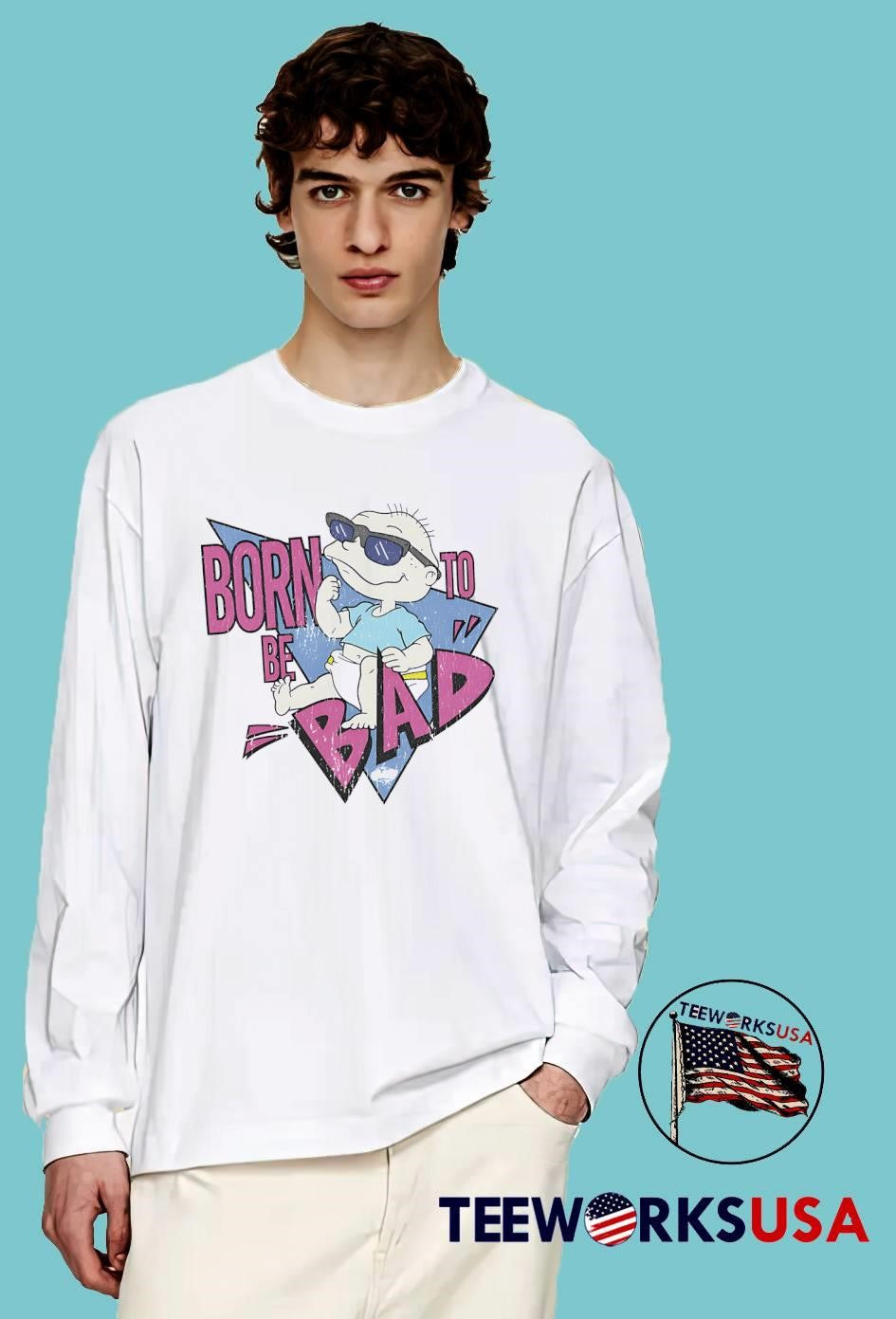 Clay Born to be Bad Tommy Pickles Rugrats - Adult & Kids T-Shirts, Sweatshirts & Hoodies apparel design preview 3