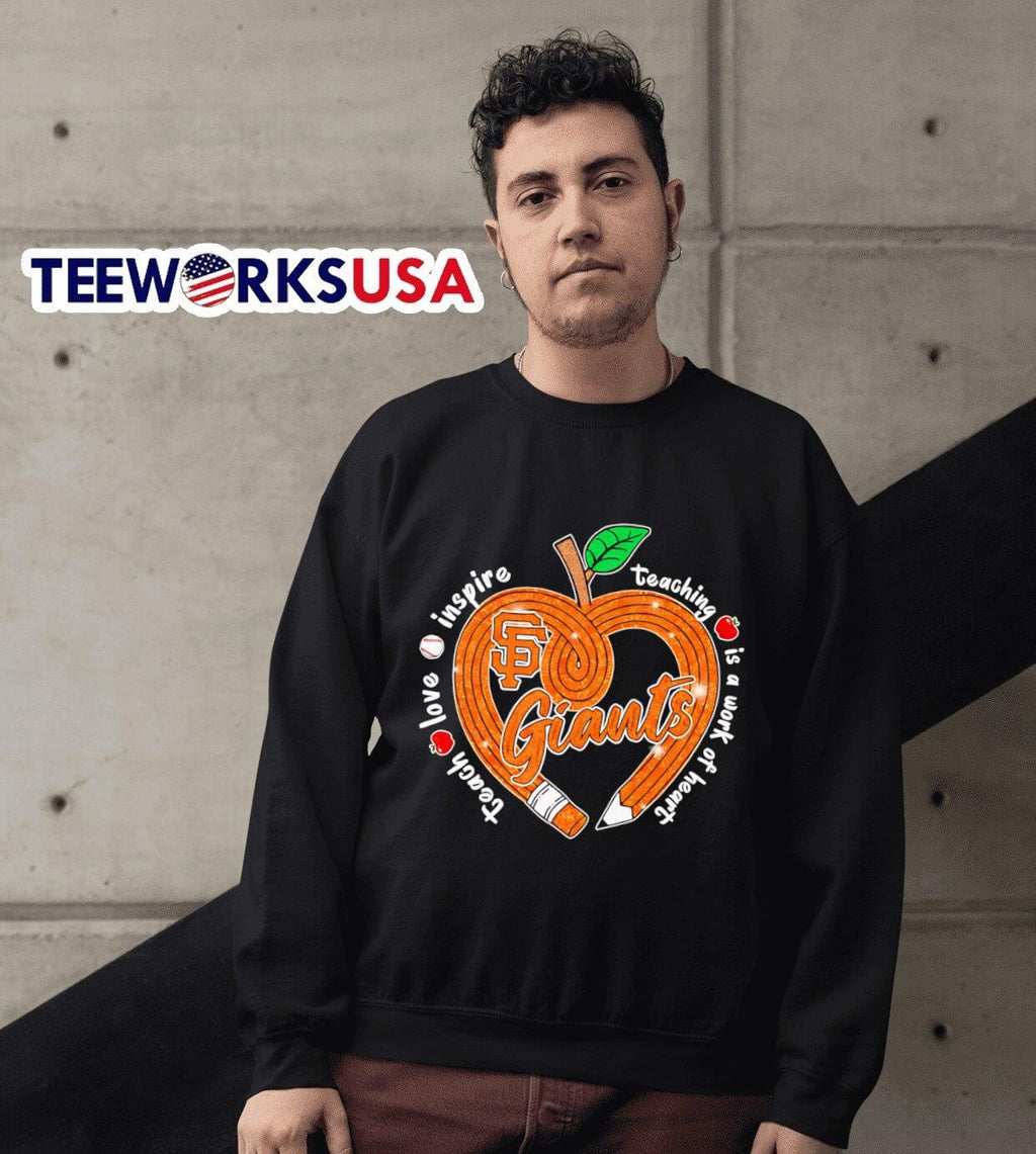 Teach love inspire teaching is a work of heart San - Adult & Kids T-Shirts, Sweatshirts & Hoodies apparel design preview 6