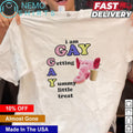 I am gay getting a yummy treat elephant donut and - Adult & Kids T-Shirts, Sweatshirts & Hoodies apparel design preview 1