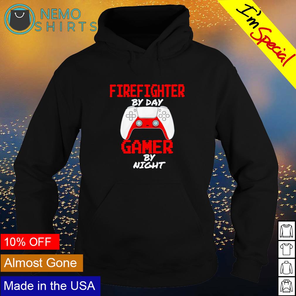 Firefighter by day gamer night - Adult & Kids T-Shirts, Sweatshirts & Hoodies apparel design preview 2