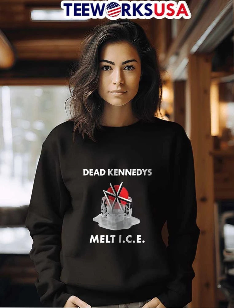 Dead Kennedys Melt Ice Dk Logo Red Circle Melting - Adult & Kids T-Shirts, Sweatshirts & Hoodies apparel design preview 7