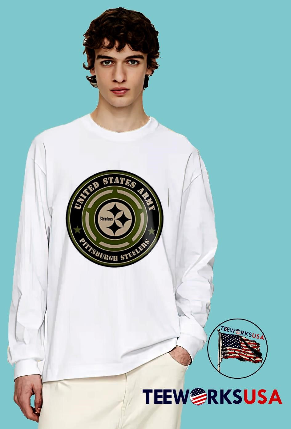 Steelers united states army military appreciation - Adult & Kids T-Shirts, Sweatshirts & Hoodies apparel design preview 4