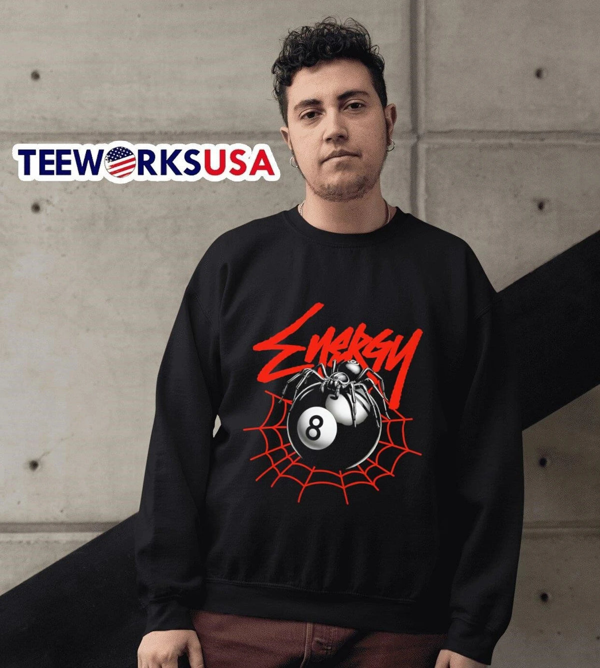 Energy Spider On 8 Ball - Adult & Kids T-Shirts, Sweatshirts & Hoodies apparel design preview 6
