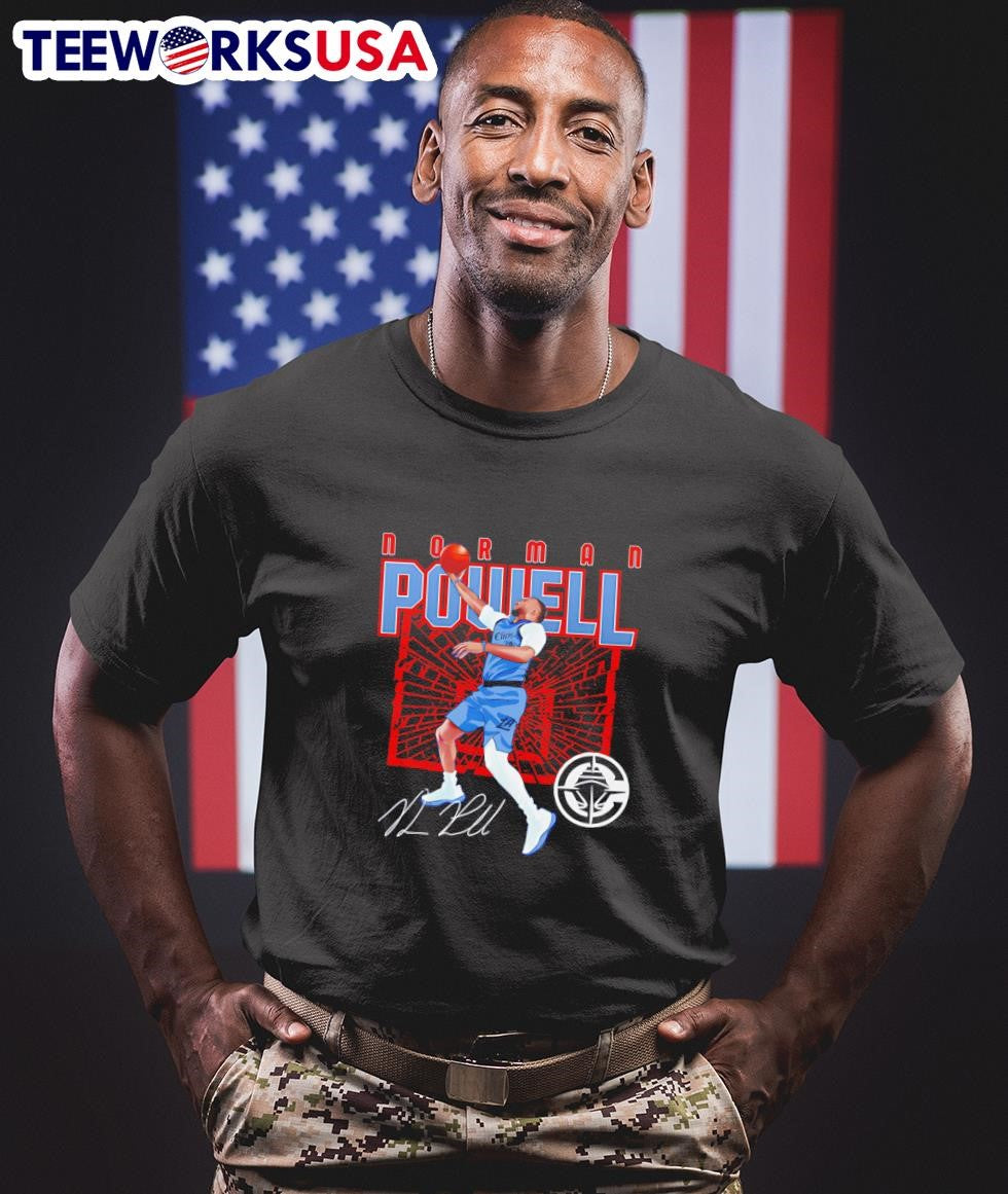 Norman Powell Los Angeles Clippers Shattered - Adult & Kids T-Shirts, Sweatshirts & Hoodies apparel design preview 1