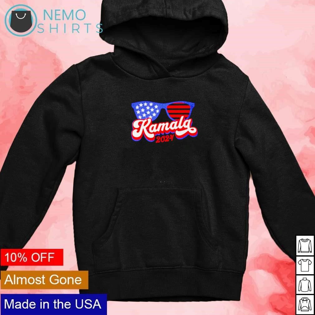 Kamala Harris 2024 USA stars and stripes glasses - Adult & Kids T-Shirts, Sweatshirts & Hoodies apparel design preview 2