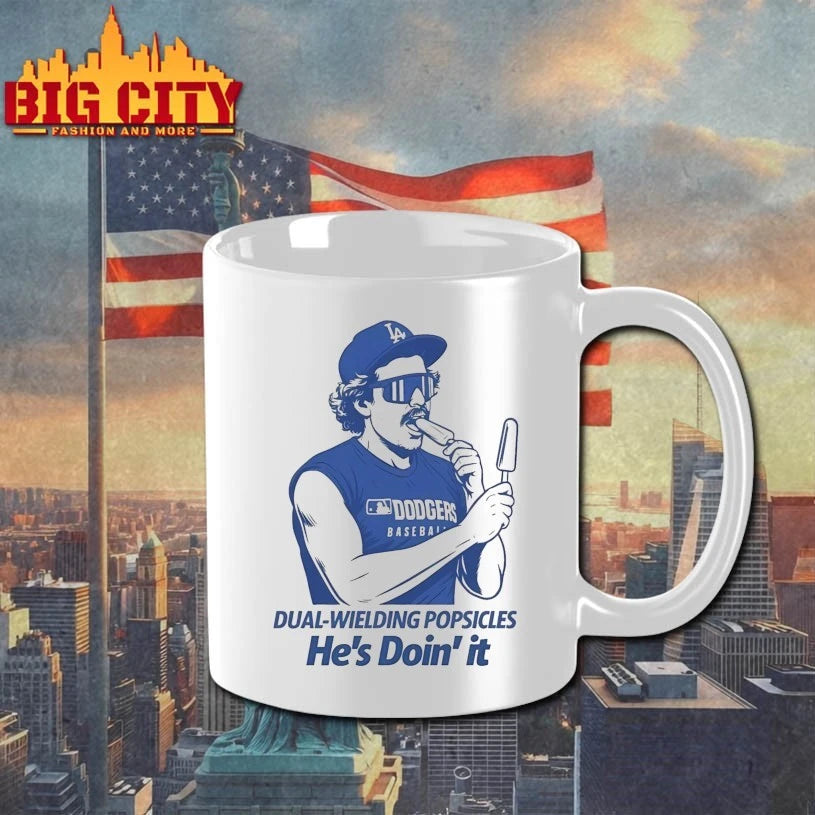 Kiké Hernandez Dual Wielding Popsicles He's Doin' It - Adult & Kids T-Shirts, Sweatshirts & Hoodies apparel design preview 3