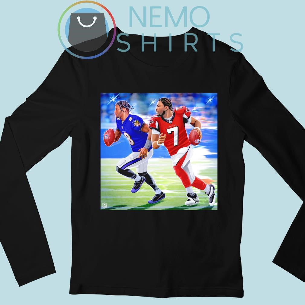 Lamar Jackson passes Michael Vick for the all-time QB - Adult & Kids T-Shirts, Sweatshirts & Hoodies apparel design preview 3
