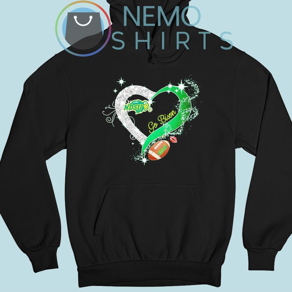 NDSU go Bison football heart - Adult & Kids T-Shirts, Sweatshirts & Hoodies apparel design preview 2