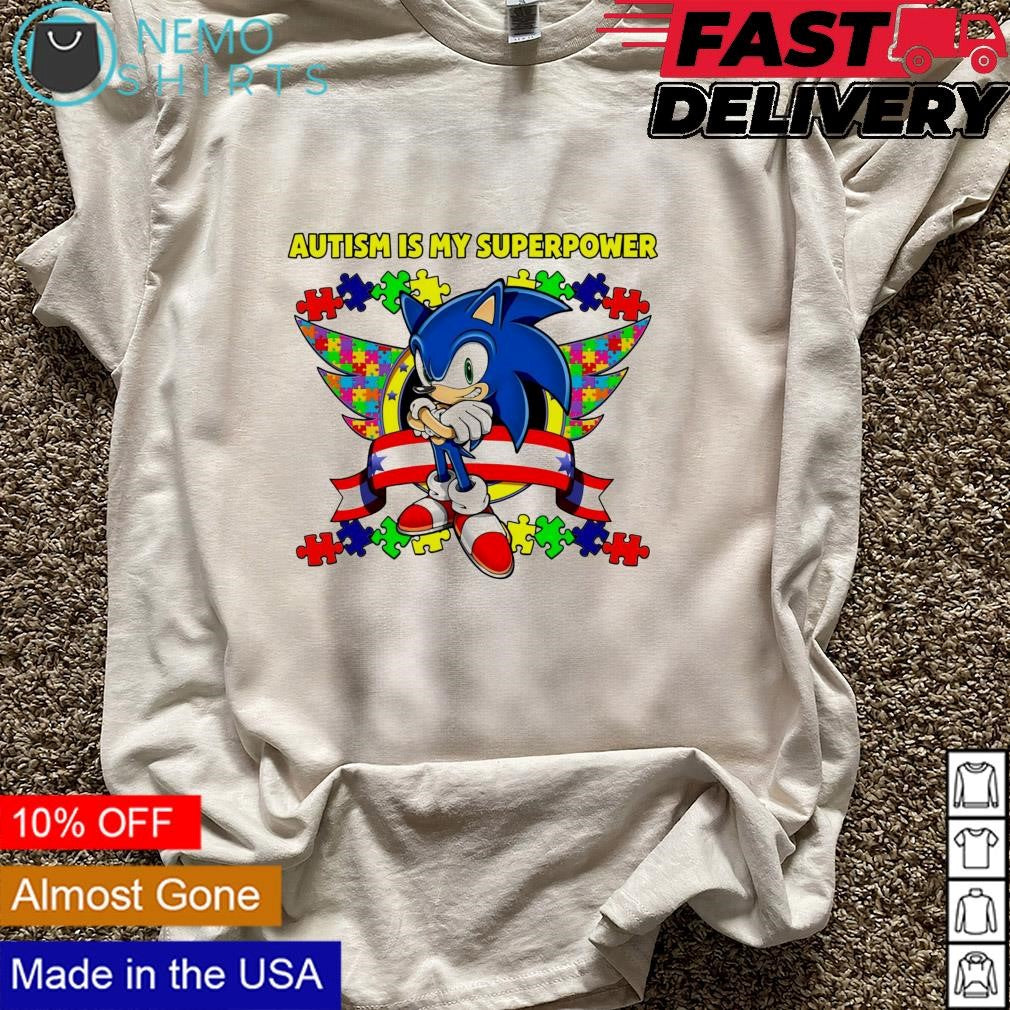 Sonic Autism is my superpower - Adult & Kids T-Shirts, Sweatshirts & Hoodies apparel design preview 5